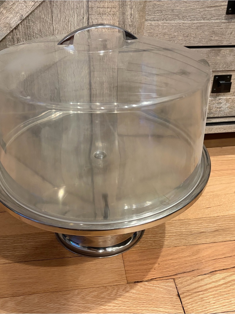 Clear Acrylic Cake Dome with Silver Plated Pedestal